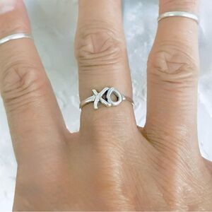 Sterling Silver XO Ring, Kiss and Hug Rings, Love Jewelry